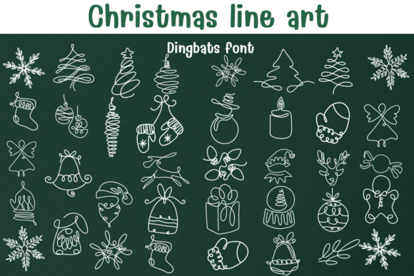 Christmas Line Art: A Festive Typeface for Editorial Design