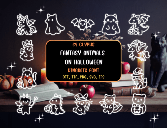 Fantasy Animals on Halloween: A Whimsical Dingbats Font Review
