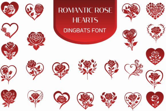 Romantic Rose Hearts: A Designer's Take on Floral Dingbats