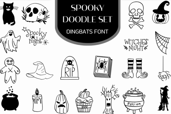 Spooky Doodle Set: A Playful Typeface for Halloween Branding