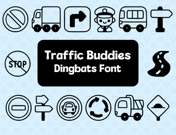 Traffic Buddies: A Playful Dingbats Font for Editors