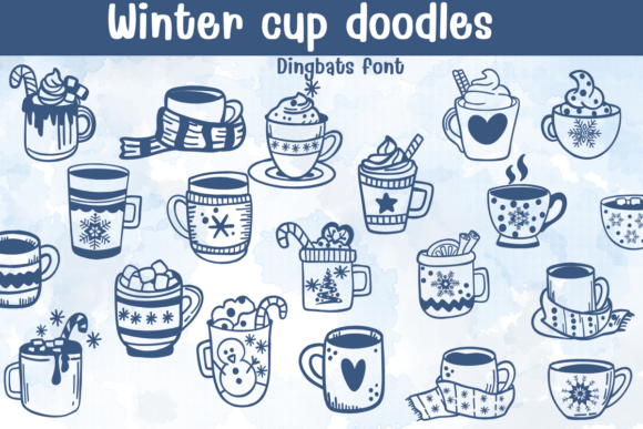 Winter Cup Doodles: A Playful Dingbats Font for Web Design